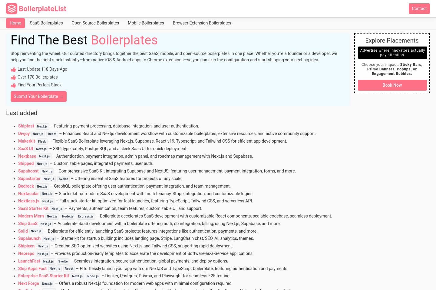 BoilerplateList.com