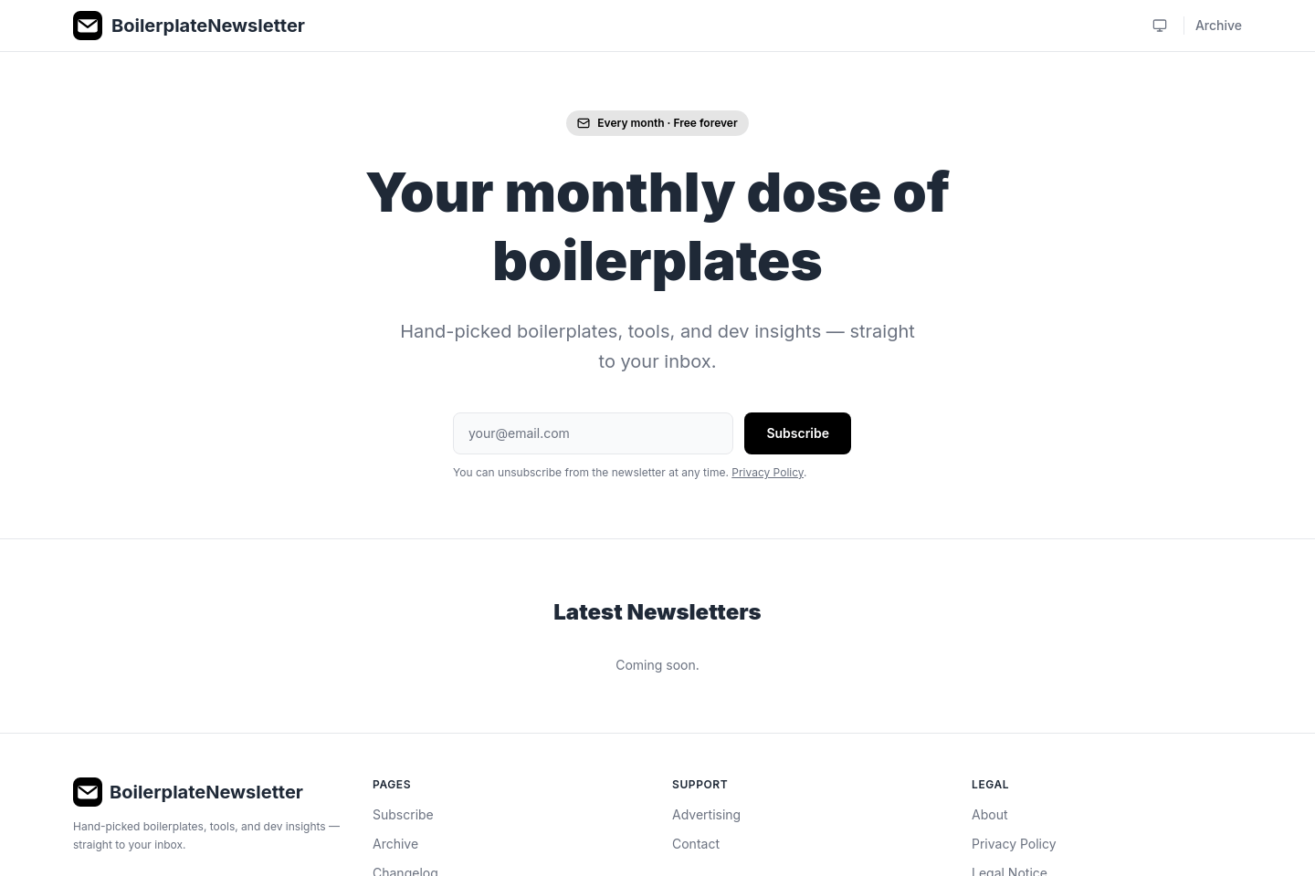 BoilerplateNewsletter.com
